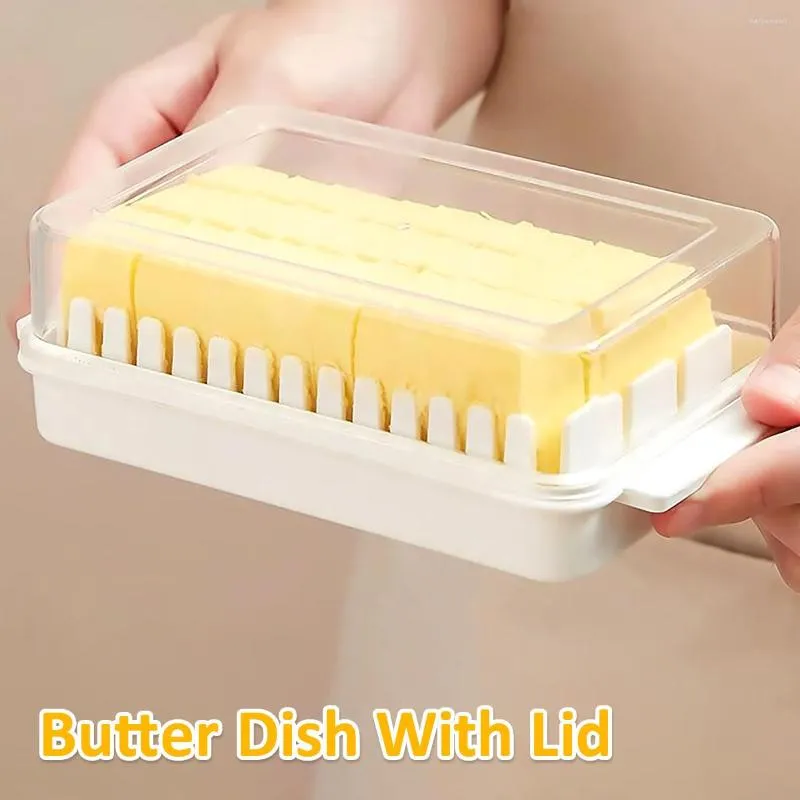 Récipient de stockage détachable de plat de beurre de plats avec des biens réutilisables en plastique de coupe quantitative de couvercle