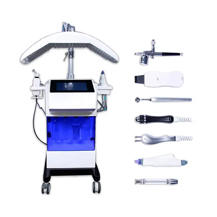 2023 Hydrafacial Dermabrasion Oxygen Facial 8 in 1 Beauty Equipmentディープクリーニングスパ看護システムPDT LED超音波保湿ハイドロデマブレーションマシン