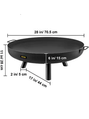 Fire Pit Bowl,28 in,Black