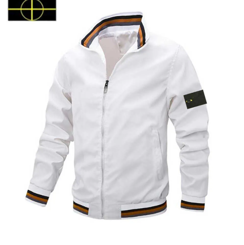 Stone Jacket Island Men's Hooded Men's Outerwear Spring Autumn Trench Coat Lång ärm Letter Fashion Designer Slim Fit Clothing Stone-Island Jacket