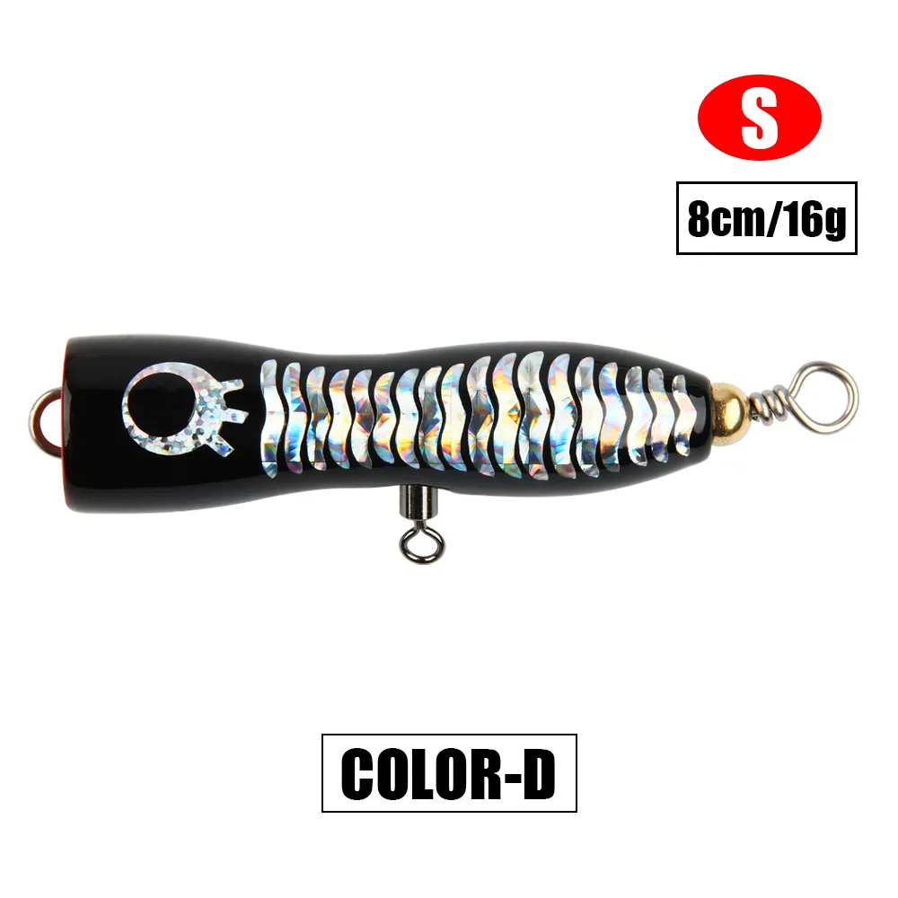 Poppy Playtime Catnap Leurre De Pêche Topwater GT Popper En Bois - 16 Cm / 45 G Pour Traîne Gros Gibier (Trevally, Thon...) Leurre Pêche Topwater