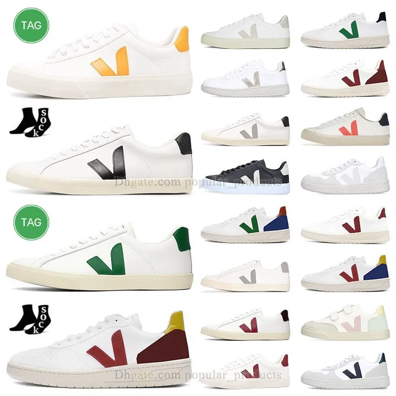 New Sneakers Veja Designer Shoes Mens Womens Black And White Green