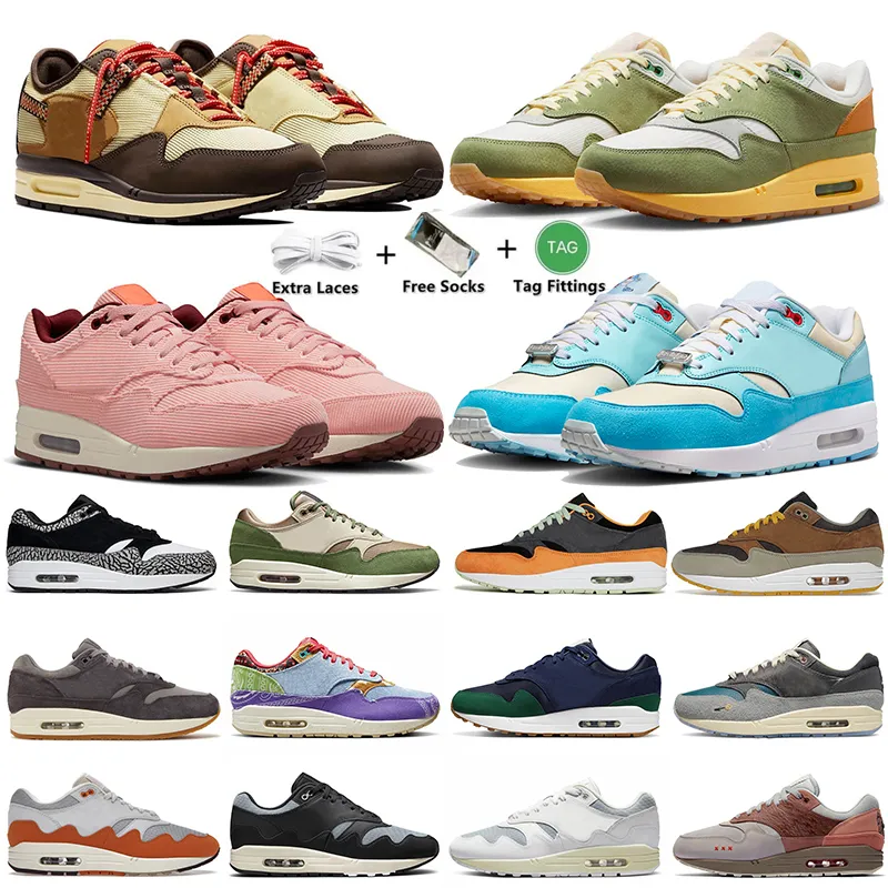 2023 Fashion Patta Waves 1 кроссовки Monarch 1S 87 Puerto Rico Orange Frost Trainers Travis Scot Cactus Jack Amsterdam Dhgate Sports Sneakers Размер 47 с носками