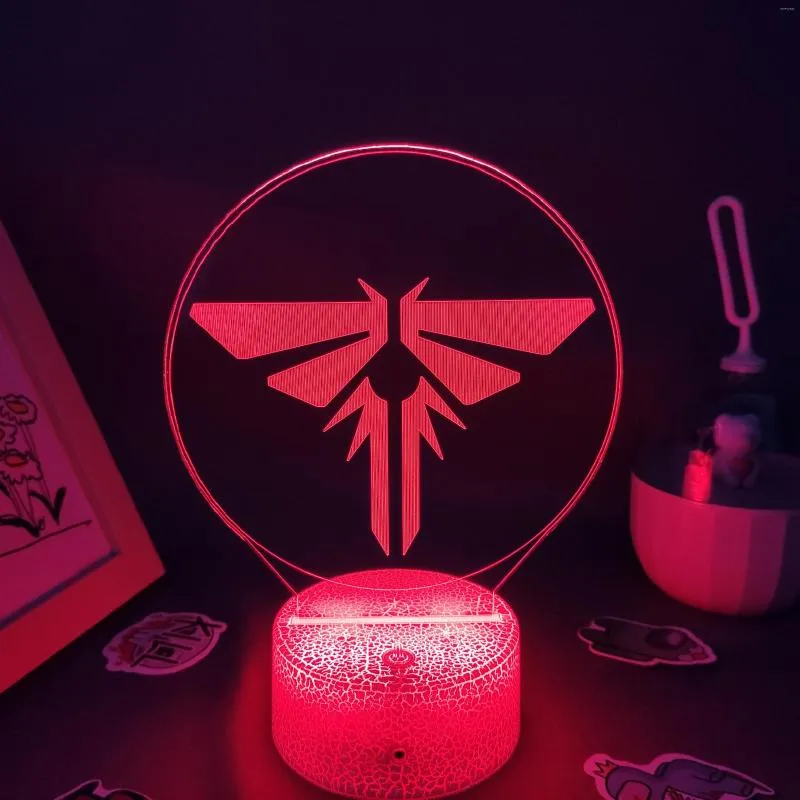 Luzes noturnas The Last Of Us 2 Jogo LOGO Lâmpada 3D Led RGB Presente legal de aniversário para amigos Mesa de sala de jogos Decoração de marca colorida