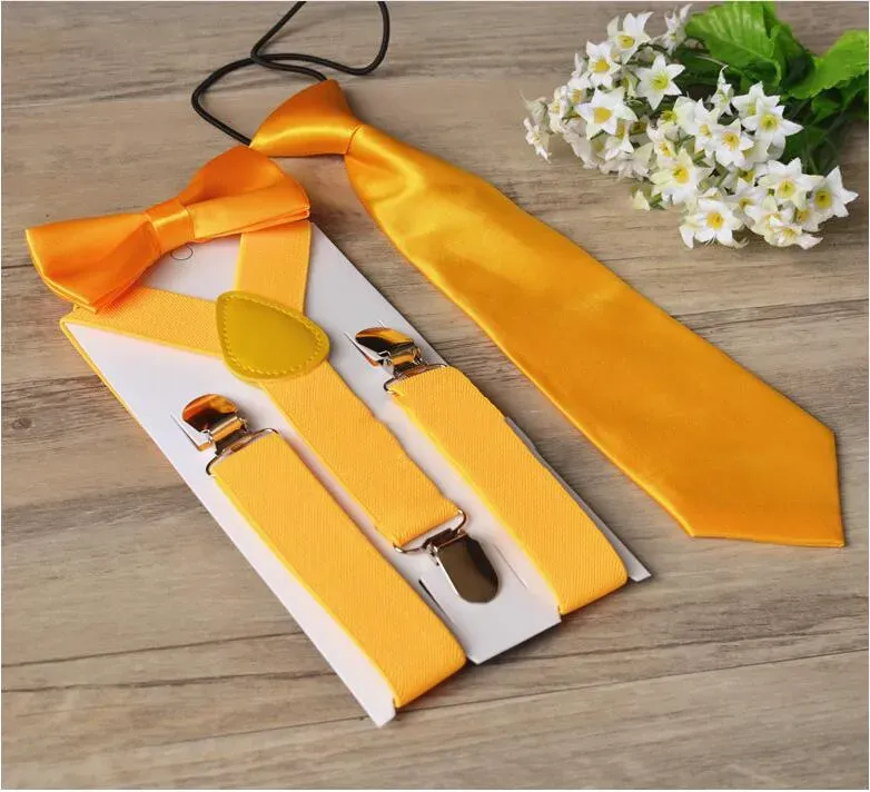 Baby Suspenders With Tie Bowtie Outfits Clip-on Y-back Braces Bow Tie Solid Elastic Adjustable Belt Party Wedding School Suit Gift BYP5149