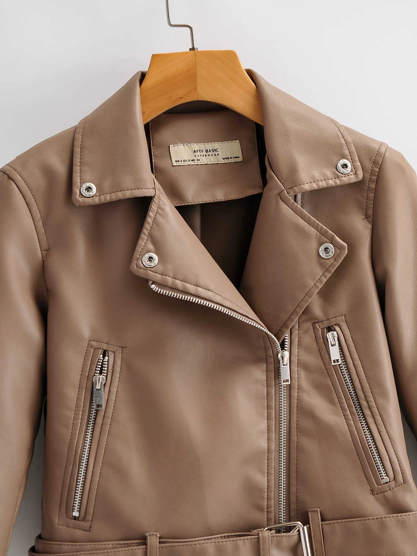 Aftf basic leather jacket deals