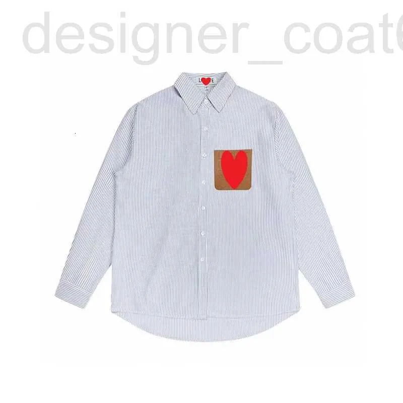 Men's Jackets designer Correct version of Luojia LOE striped shirt for men and women, trendy brand celebrity internet red long sleeved MVS5