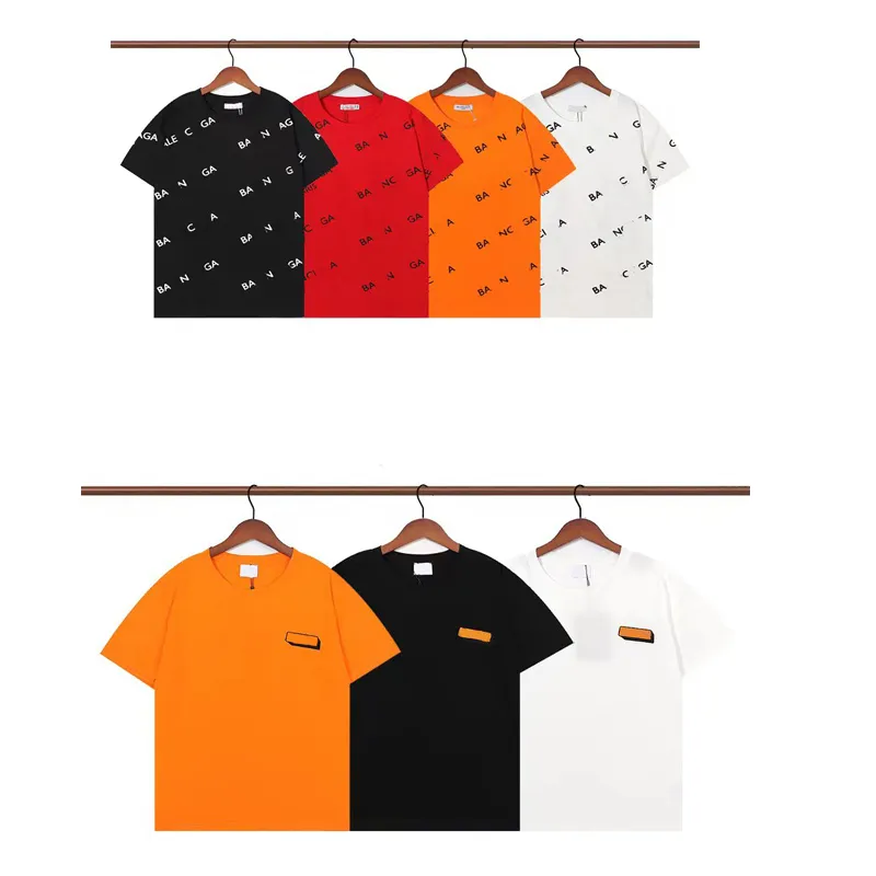 T shirt sommar kort ärm svart vit orange besättning nacke bokstav tryckt t shirt casual man tee kvinna kläder luxy varumärke skjortor andningsbar storlek s-xl