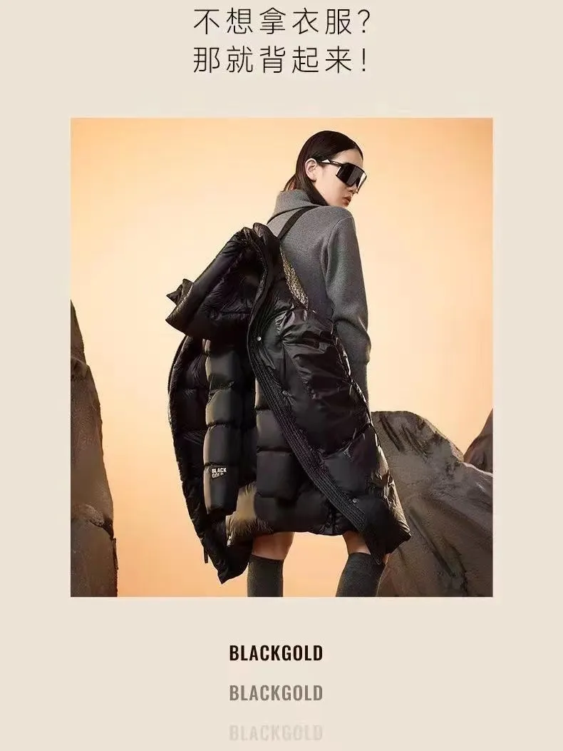 Off-season black duck down down jacket short series for men and women in winter 2023 new big-name high-end