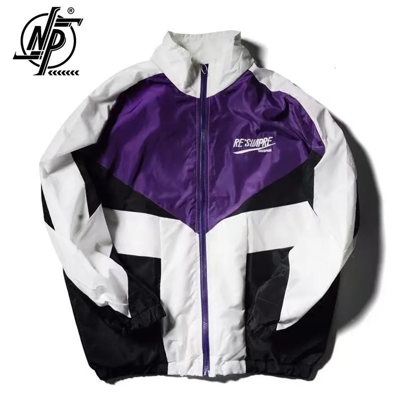 Hommes Vestes Hip Hop Printemps Varsity Veste Hommes Patchwork Lettre Broderie Violet Bomber Casual Street College Zipper Manteau Couple 230809