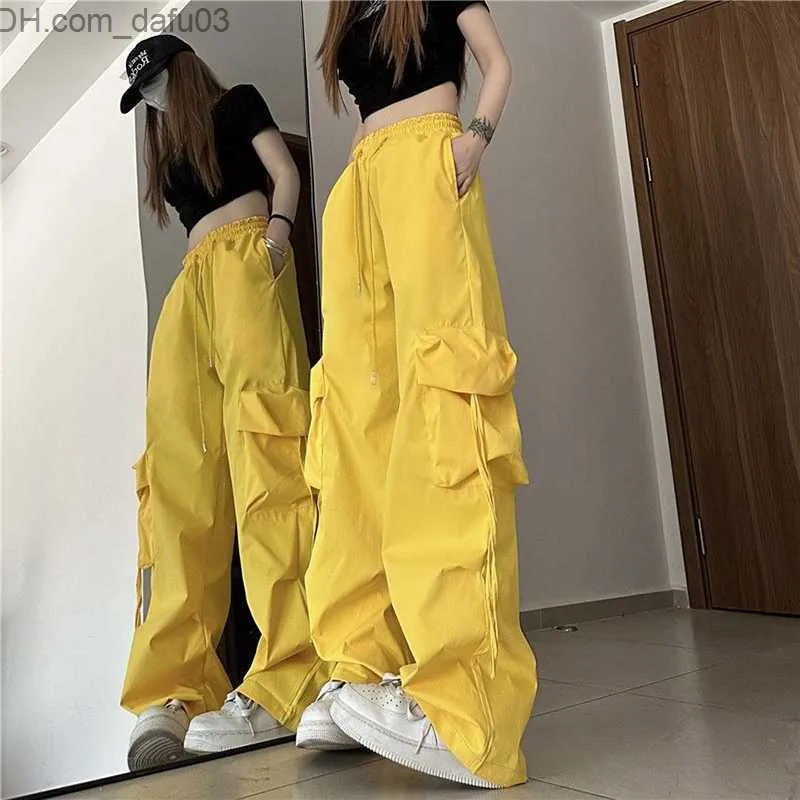 Kvinnor Pants Capris Commodity Pants High Maisted Women's Street Clothing Hip-Hop Y2K Byxor Löst passande Casual American 90s Pocket Fashion Women's Pants Z230809