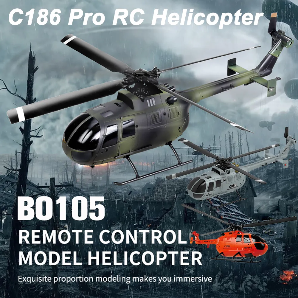 Elektrikli RC Uçak RC ERA C186 PRO 2 4GHZ 4CH Ölçekli BO105 6 Eksen Gyro Elektrikli Flybarless Yeni Başlangıç ​​Uzaktan Kumanda Helikopteri RTF Vs Everyine E120 230808