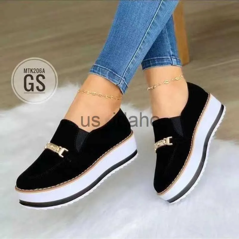 Dress Shoes Women's Shoes 2023 Hit Fashion Chain Running Canvas Sneakers Casual Platform Slip-On Vulcanized Autumn Cozy Loafers Plus Size 43 J230808