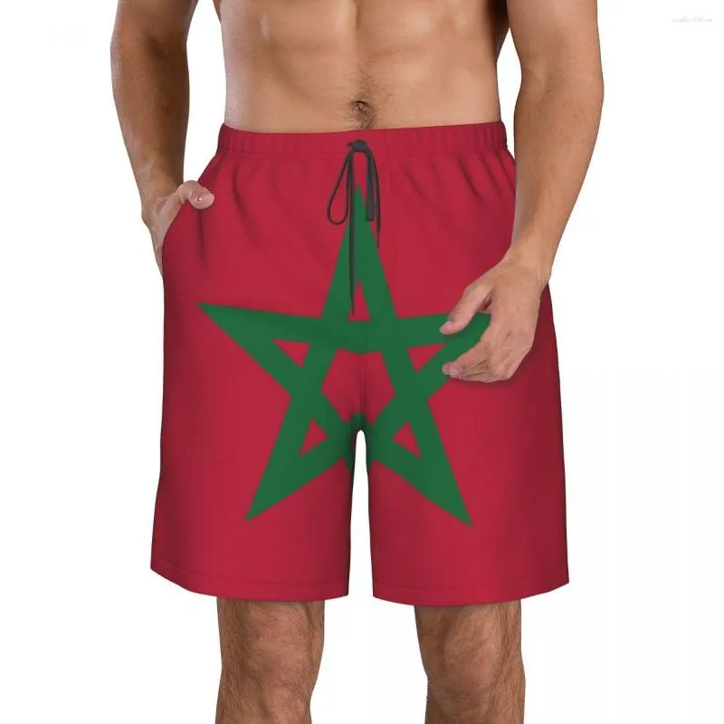 Mens Shorts Summer Men Sports Athletic Running Sport Fitness Beach Basketball Jogging Man Loose Short Pants Flag Of Morocco