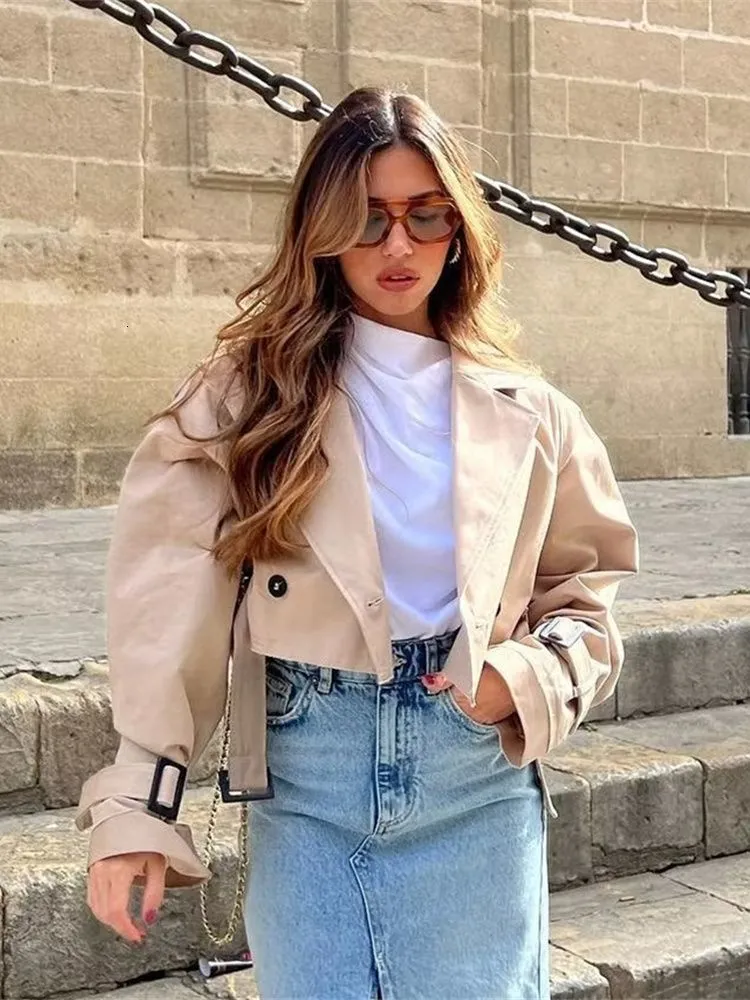 Short Jacket Long Skirt And Top With Overcoat Summer Trench