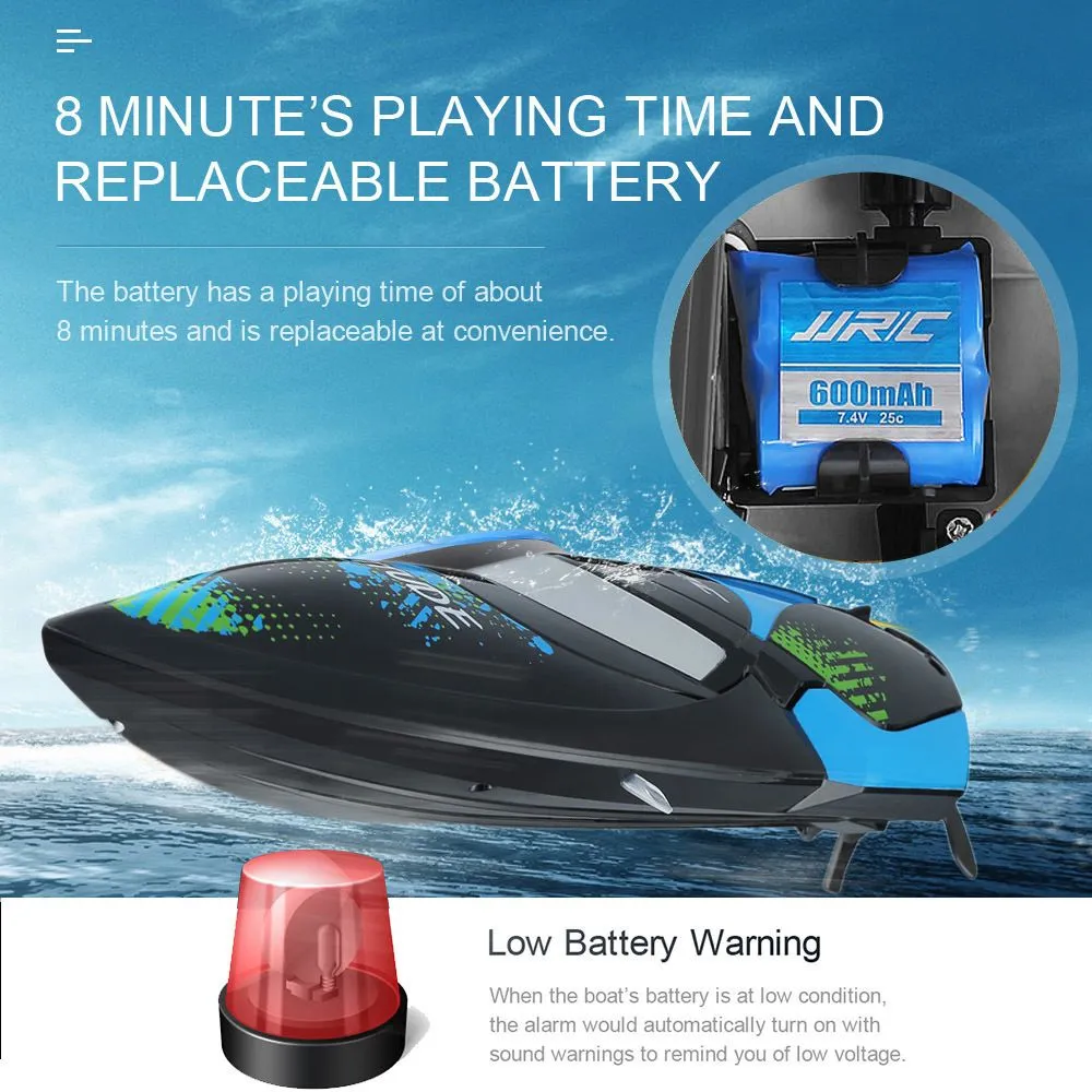 RC Boat JJRC S3 Latitude Remote Control Boat 2.4GHz 2CH 25KM/h Portable Mini RC Boat Ship RC Toys For Children Kids