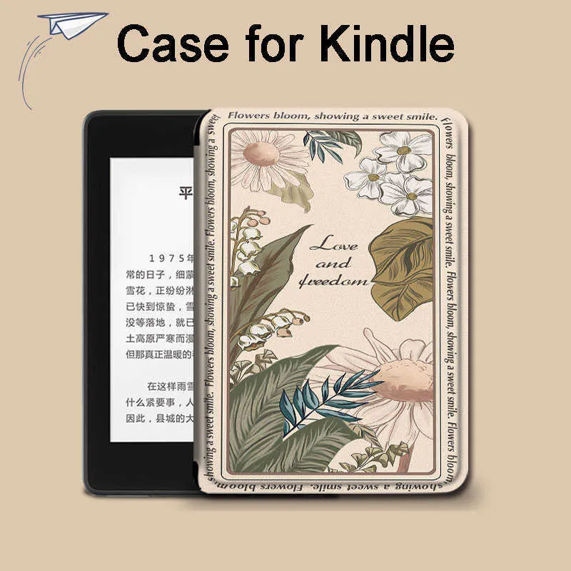 للاطوت kindle paperwhite 4 PQ94WIF KPW4 أوراق وأزهار خمر لـ Kindle Paperwhite 2021 Cover M2L3EK TELET CAPA PARA HKD230809