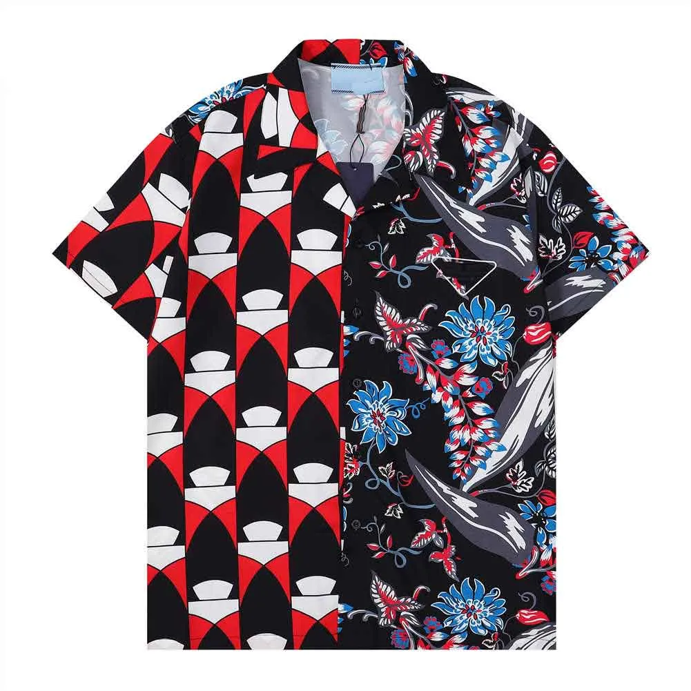 Camisa de grife masculina 2023 Camisas de botões estampadas camisa de boliche Havaí Floral Camisas casuais masculinas slim fit vestido de manga curta havaiano top M-3XL