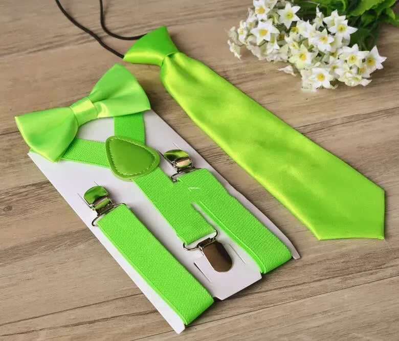 Baby Suspenders With Tie Bowtie Outfits Clip-on Y-back Braces Bow Tie Solid Elastic Adjustable Belt Party Wedding School Suit Gift BYP5149