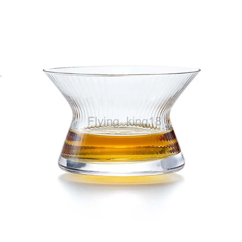 Japońskie Edo Kiriko Whisky Spin Glass Great Bowl Collection Crystal Whisky Cup Xo Brandy Limited Creative Rotatable Barware HKD230810