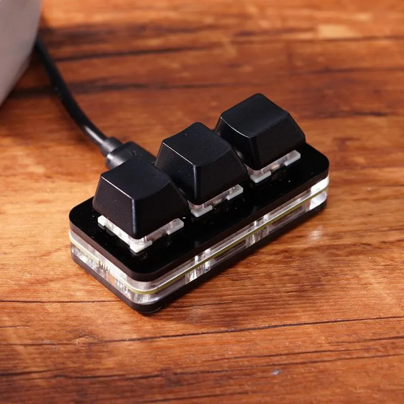 Custom Mini Keypad USB 3 Keys Programming Macro Keyboard Copy Paste Cut ...