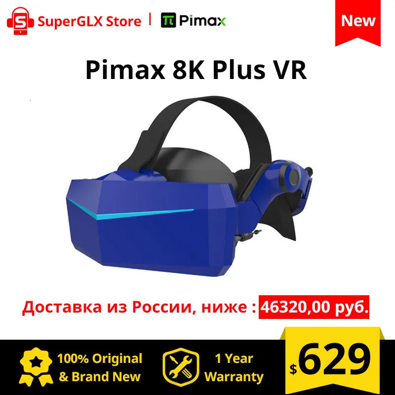 VR -glasögon Original PiMAX 8K Plus VR Smart Glasses Virtual Reality Headset Dual 4K HD Display Trådlös spelhjälm för Steam Games PCVR 230809