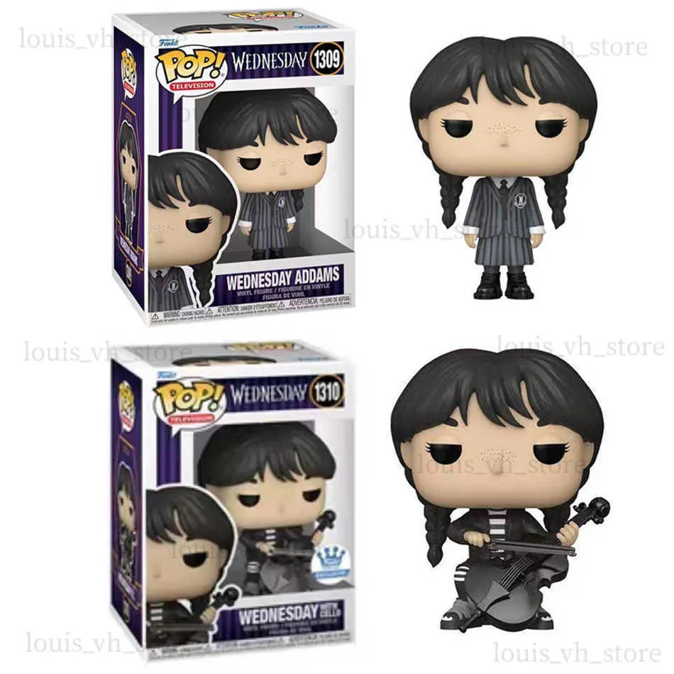 Hot Pop Wednesday Addams Pop Family Action Figure Anime Doll Acrylic Söt dekoration Perifera tillbehör Födelsedagspresenter T230810