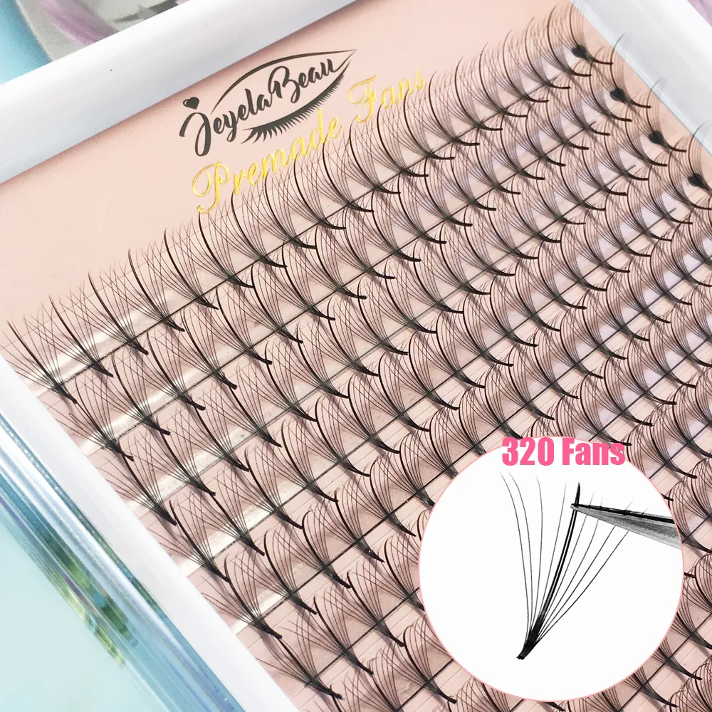 Faux Cils Déesse Wispy Premade Volume Fans 9D13D Cils Individuels Tige Pointue 320 Faux Vison Pré Fabriqué Russe 230809