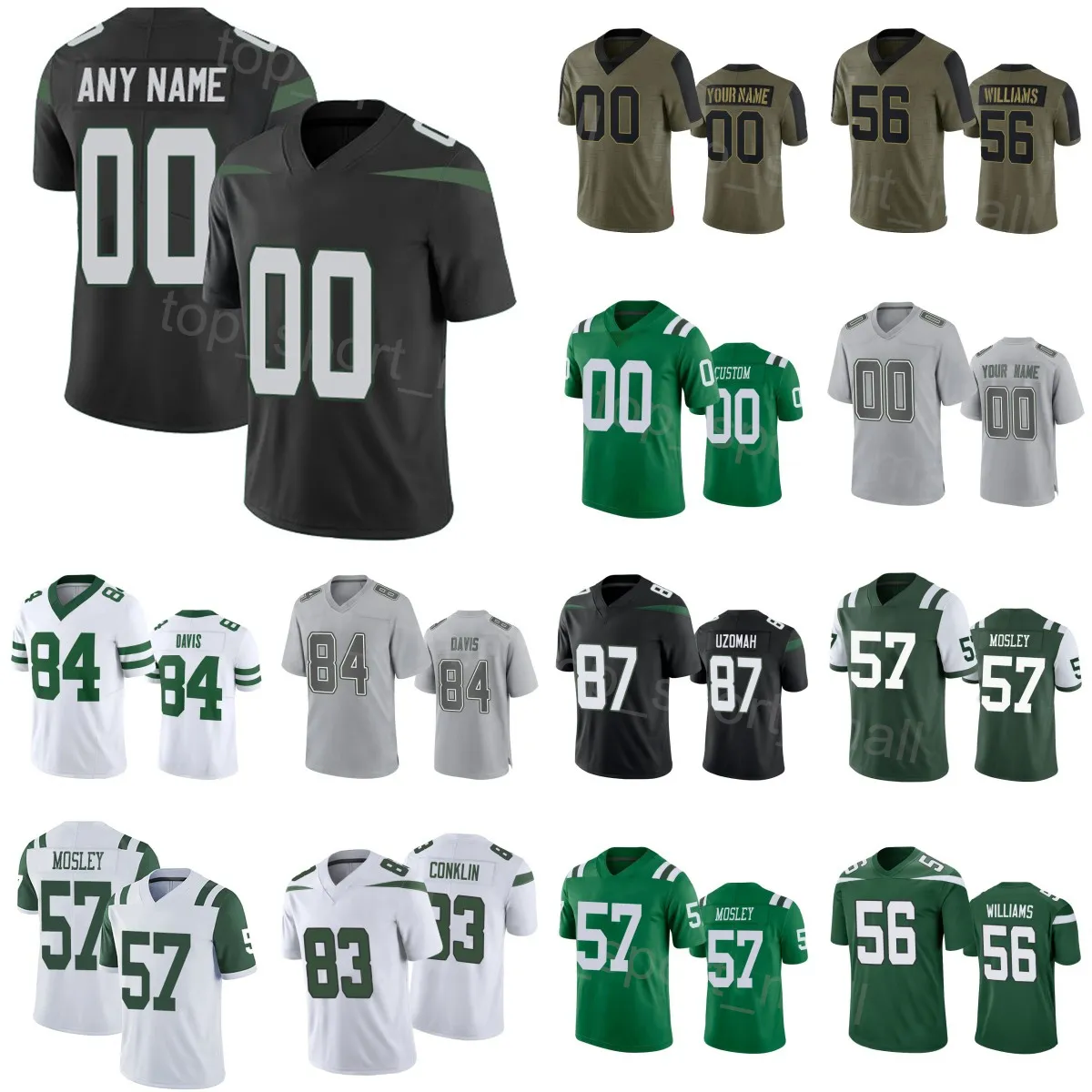 Grossist man kvinna ungdom fotboll 83 tyler conklin jersey 84 corey davis 87 cj uzomah 57 cj mosley 56 Quincy Williams 3 Whitehead 4 DJ Reed Green White Gray Vapor Uncc