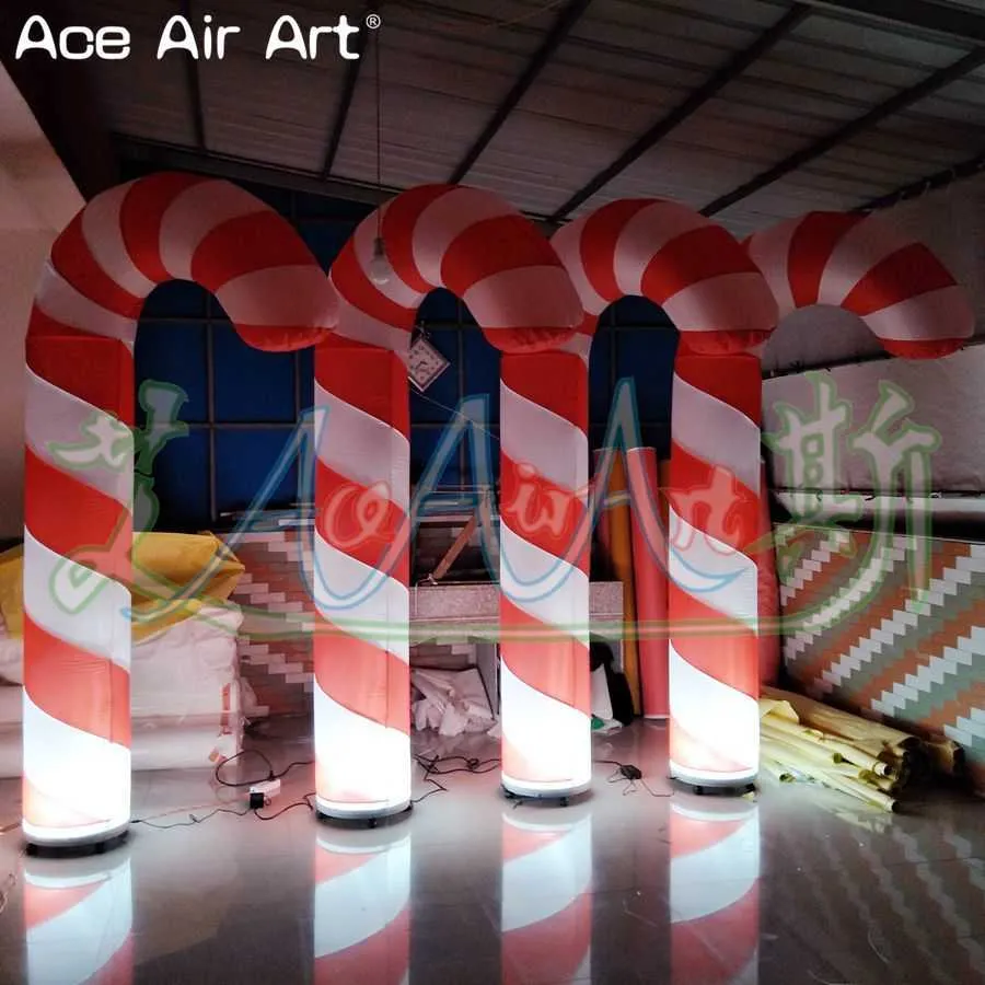 wholesale Giant Pillar Striped Inflatable Lollipop Model With Pedestal And Blower For Christmas Holiday Or Advertising Decoration Sold By Ace Air Art