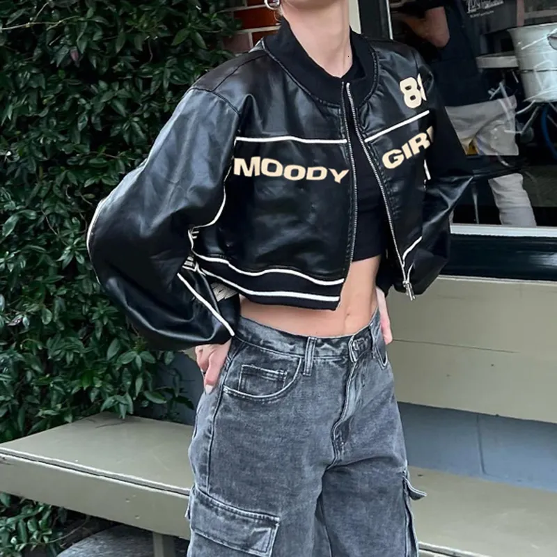Womens Leather Bomber, Y2K Short Coat, Urban Style | DHgate