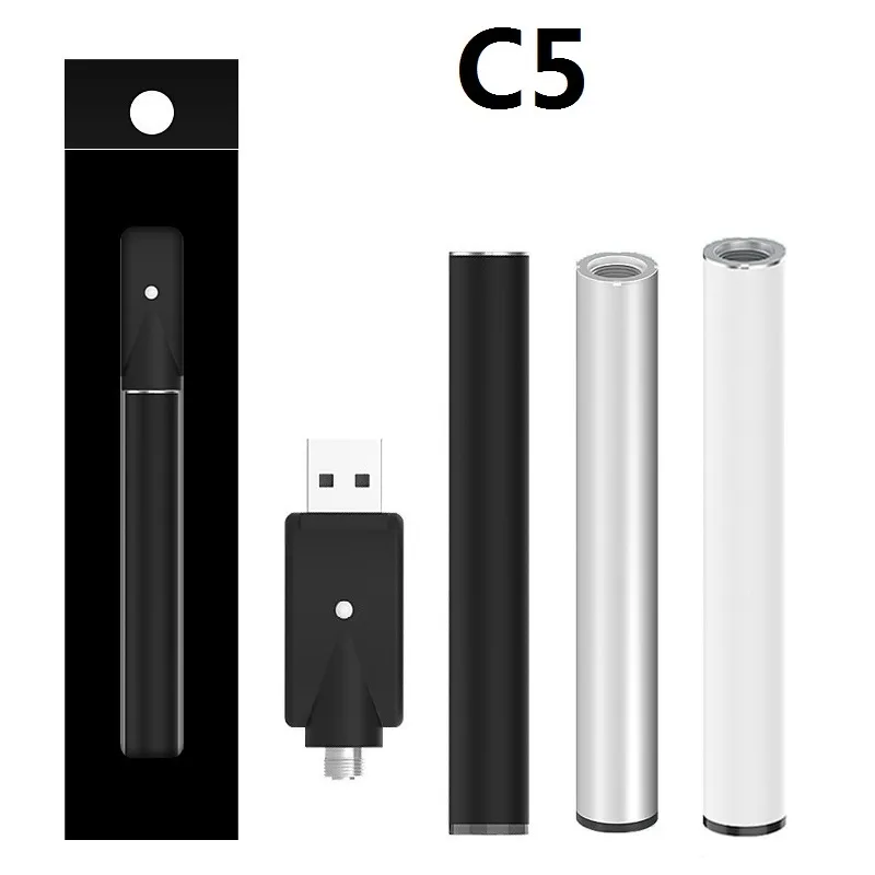 IMINI C5バッドタッチバッテリー10.5mm 10.5mmボタンレス自動アクティブ化VAPE O PEN 345MAH 2.7V 3.1V 3.6Vボトム充電ポートメーカーの供給付き510カートリッジ用電圧