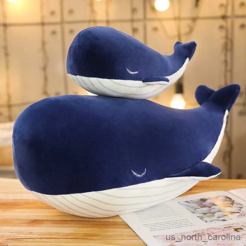 Фаршированные плюшевые животные 1pc 25 см Супер мягкий кит плюшевый игрушечный животный