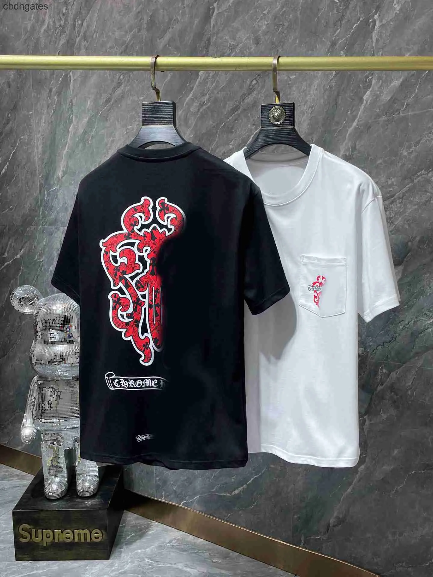2023 футболка для рубашек CH Mens Heartz Fashion Summer Chromez Designer Sword Cotton Cother-рукав футболка с коротким рукавом.