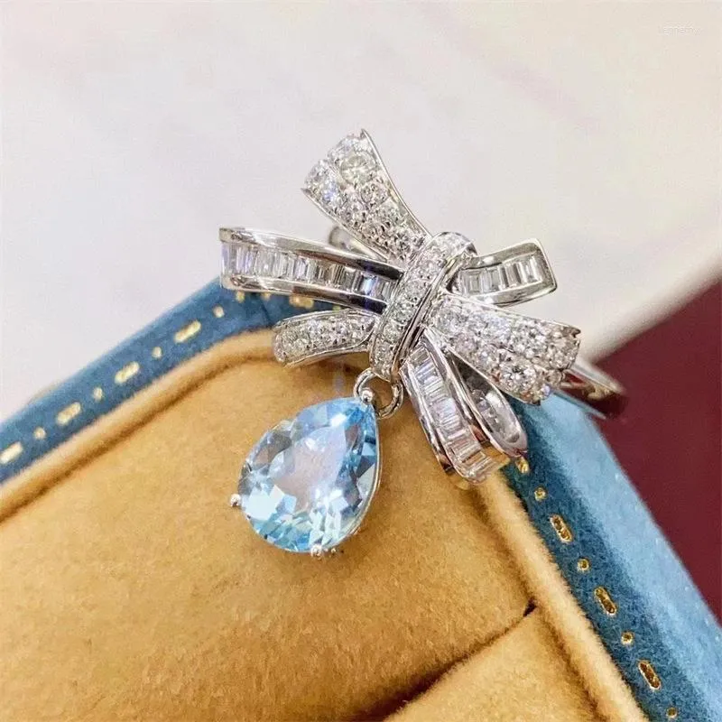 Takı Torbaları Aquamarine Kelebek Elmas Safir Püskül Yay Yüzük Mizaç