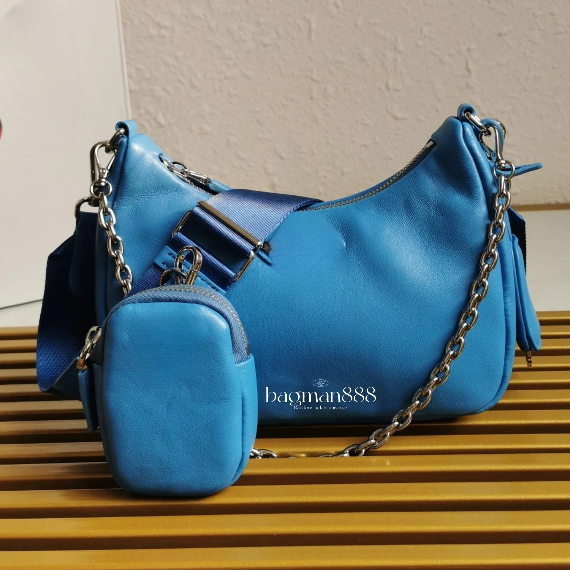 Designer Sheepskin Crossbody Bag With Sling Chain Genuine Leather