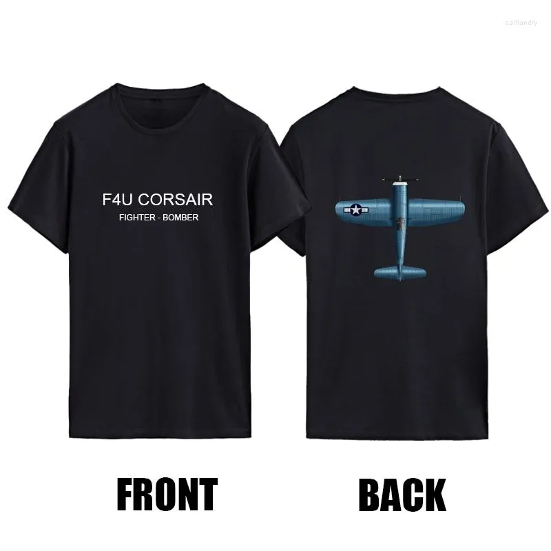 Erkek Tişörtleri F4U Corsair Fighter-Bomber 1942-1953 Pamuklu T-Shirts Erkek Giyim Boş Zaman Koszulki Nefes Bulabilir Serin Desen Grafik Tshirt