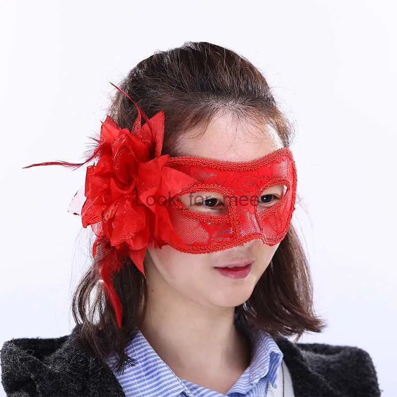 Dames Mode En Plastique Dentelle Bordure Fleur Décoration Masque En Gros Masque Mascarade Halloween Party Masque De Danse HKD230810