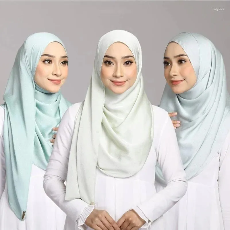 Sciarpe Premium Solid Rughe Musulmano Velo Piega Raso Hijab Sciarpa Per Le Donne Turbante Scialle E Avvolge Turchia Hijab Musulman