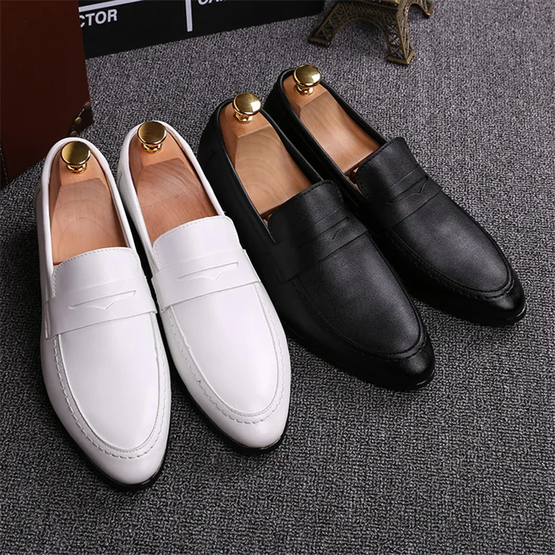 Casual Loafers for Italian Men Leather Moccasins Slip On Boat Driving Shoes Zapatos de Hombre