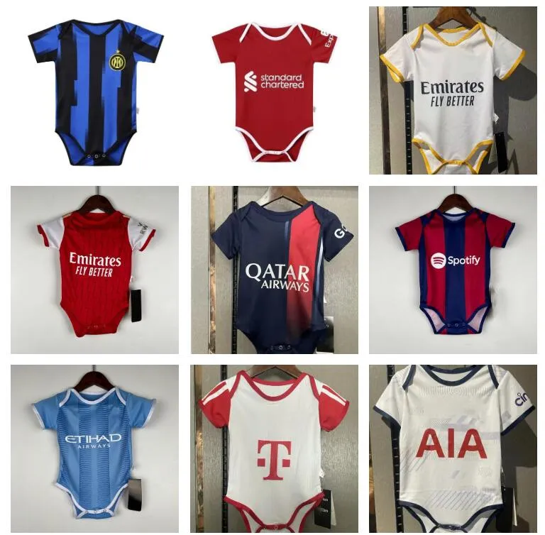 2023 2024 LEWANDOWSKI Baby Kit Jerseys Soccer Sets MBAPPE KANE SON Real Madrids BELLINGHAM Kids Boys Child Football Shirts 23 24 SMITH ROWE SAKA Uniforms 6-18