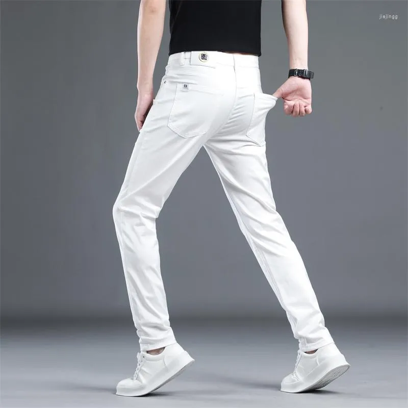 Mens Jeans DELIY Summer Men White Thin Fashion Casual Classic Style Slim  Fit Soft Trousers Advanced Stretch Cargo Pants From 25,14 €