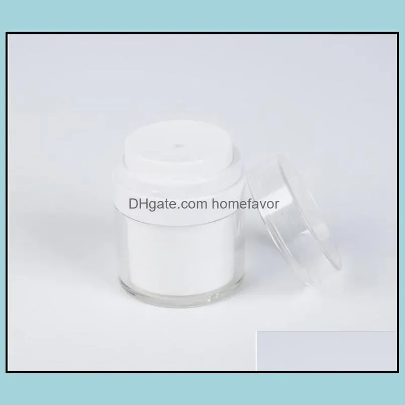 15 30g white simple airless cosmetic bottle 50g acrylic vacuum cream jar cosmetics pump lotion container sn4311