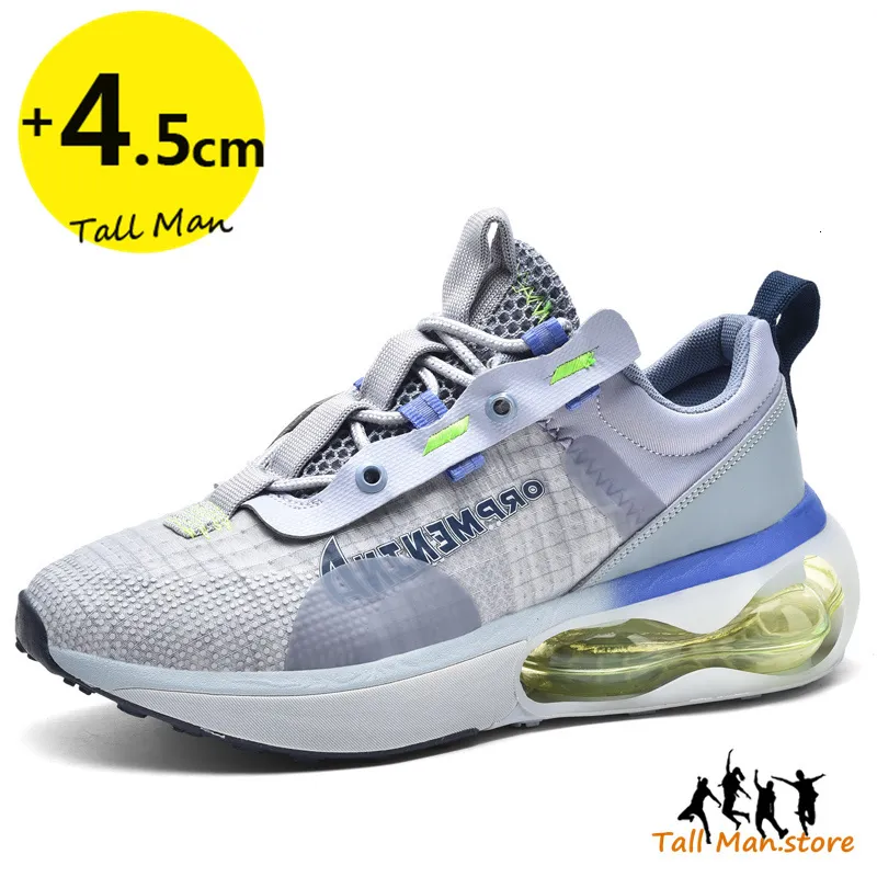 Klädskor sport män lyft sneakers man hiss skor höjd ökar innersula 4,5 cm lång mesh fritid mode mjuk 230809