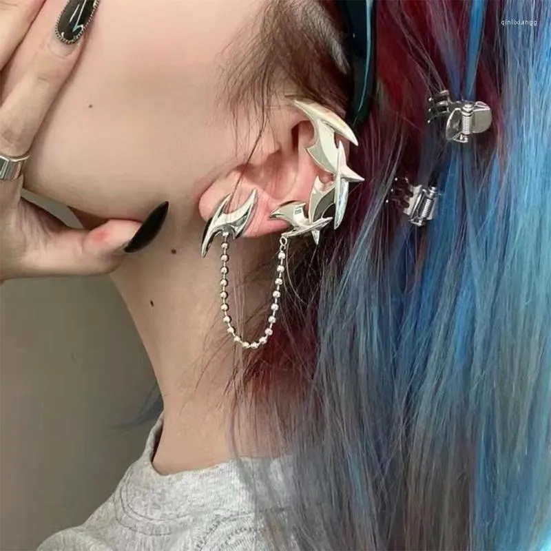 Dos Boucles D'oreilles Fléchettes Forme Bijoux De Mode Chaîne Gland Stud Punk Oreille Os Clip Poignets Hoop Wrap On Drop