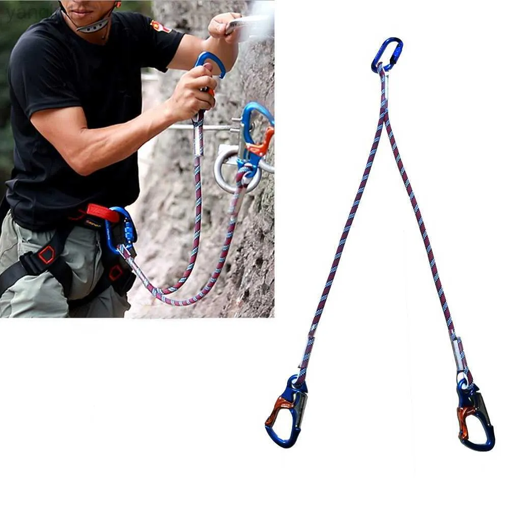 Rock Protection 22kn via Ferrata Lanyard Easy Rider flätad Prusik Cord Loop Sydd öga mot öga med 30 kN klättrande karabiner HKD230810