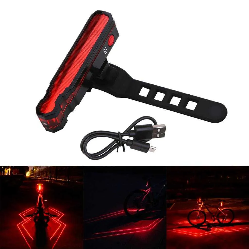 Bicycle Bike Rear LED Tail Light USB Spider Shape Taillight Safety Signals