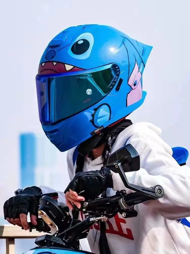 Pełna twarz Dual Visor Happy 222 Hełm motocyklowy antyfog Visor Man Riding Motocross Racing Hełm motocyklowy