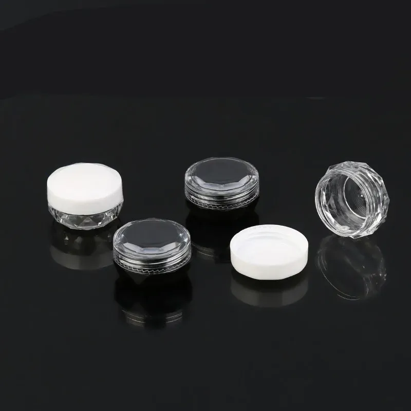 3ML 5G Diamond Shape Cream Box Acrylic Bottle Diamond Cream Nail Glitter Pots Makeup Packing Cream Jars Cosmetic Packaging