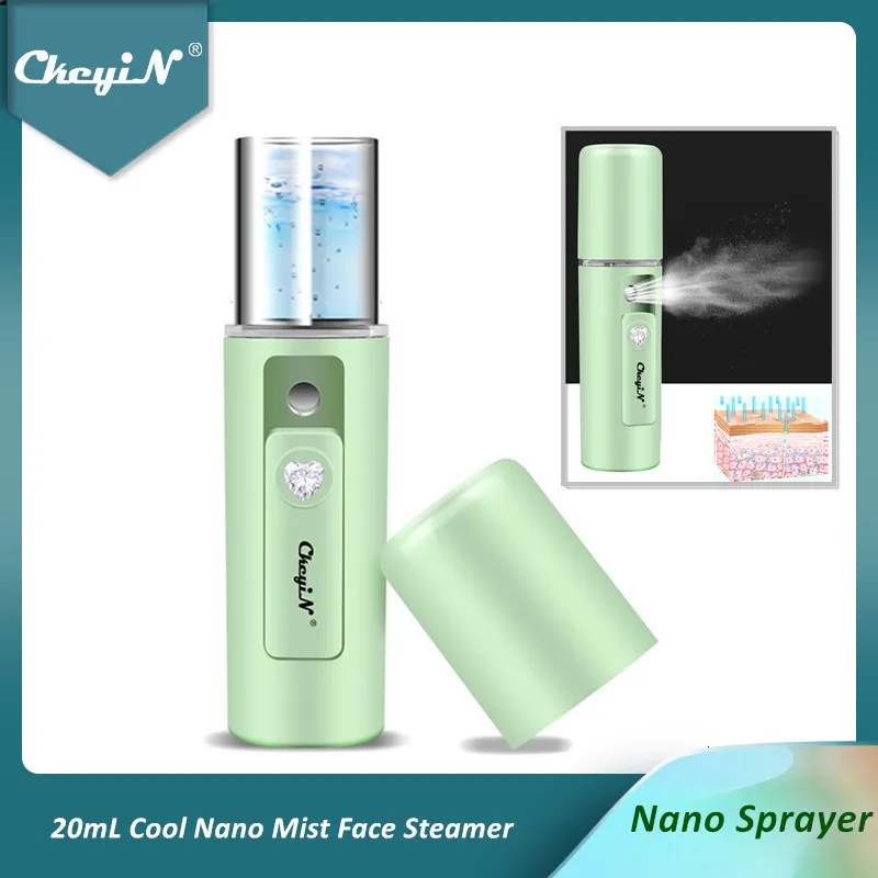 Ångare Ckeyin Mini Steamer Humidifier Handy Cool Nano Mist Sprayer Beauty Face fuktighetskräm Fuktande Hydrating Skin Care 50 230809